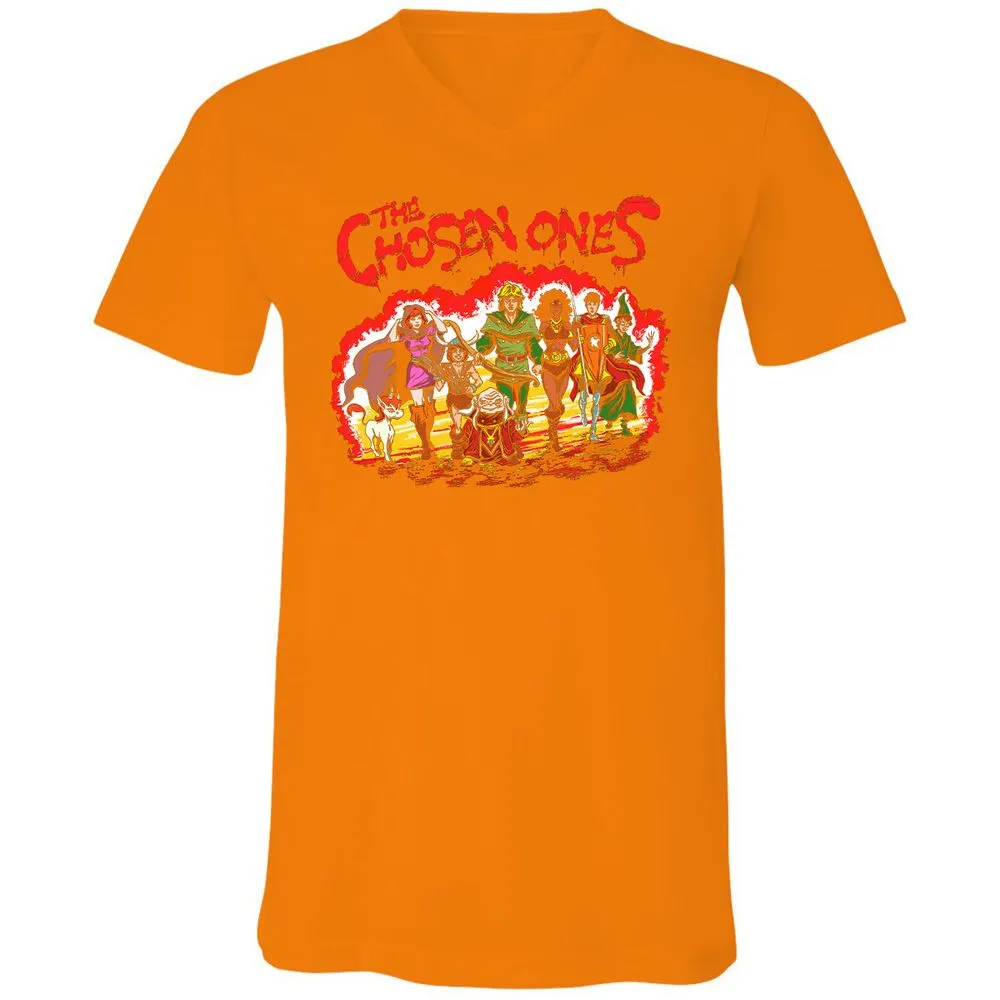 Unisex V-Neck T-Shirt - 2YPKRGYV - Orange - 11