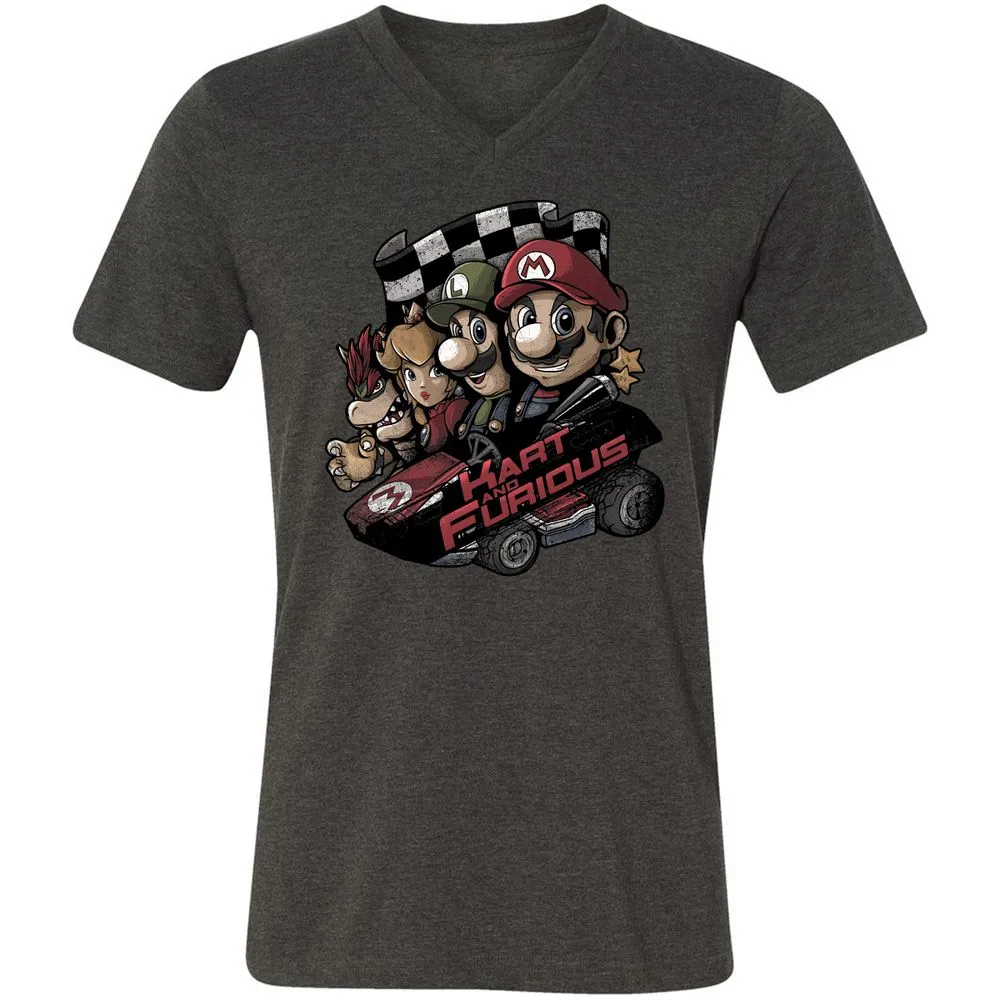 Unisex V-Neck T-Shirt - 6JBP9TWU - Dark Grey Heather - 8