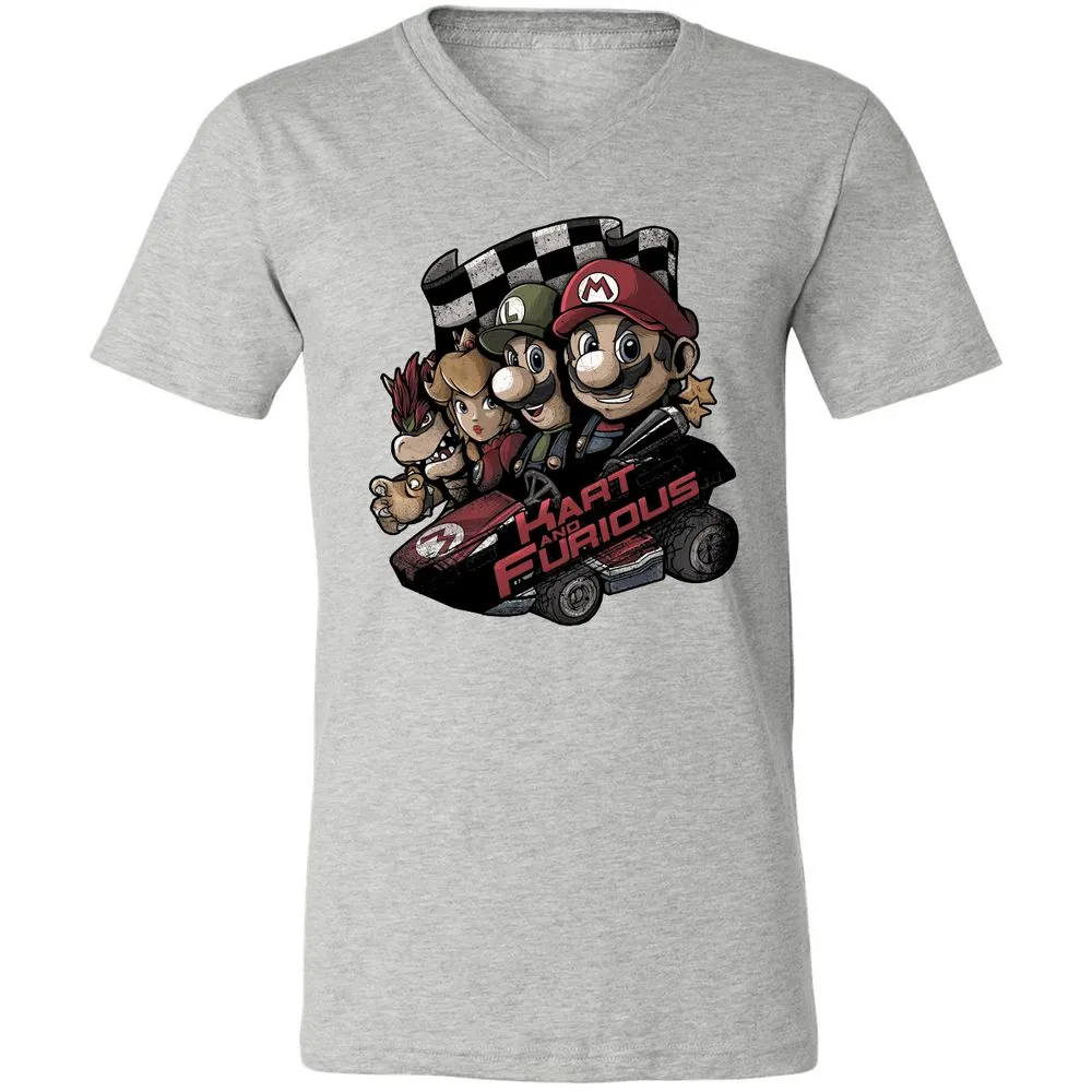 Unisex V-Neck T-Shirt - 6JBP9TWU - Athletic Heather - 7