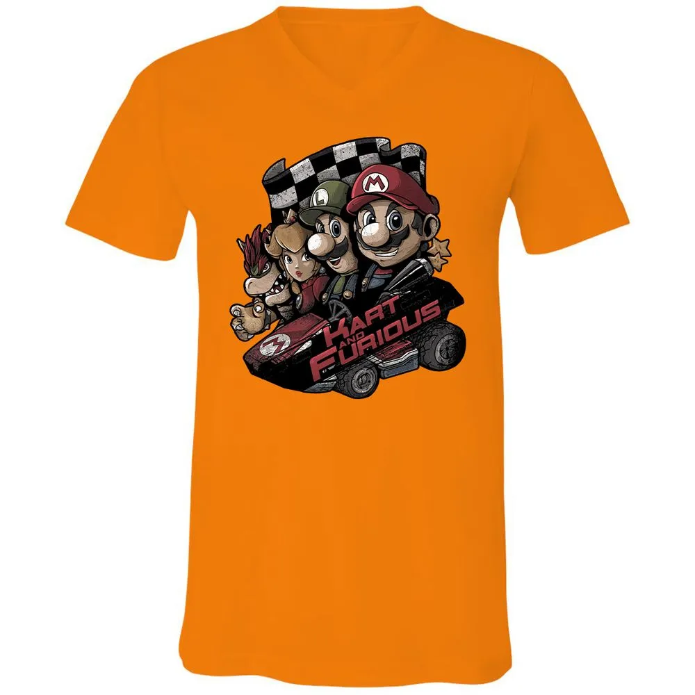 Unisex V-Neck T-Shirt - 6JBP9TWU - Orange - 11