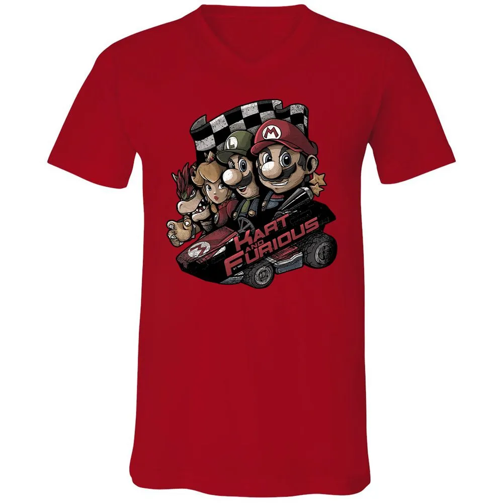 Unisex V-Neck T-Shirt - 6JBP9TWU - Red - 3