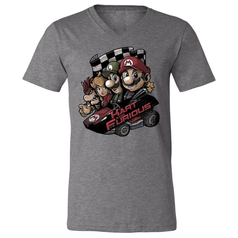 Unisex V-Neck T-Shirt - 6JBP9TWU - Deep Heather - 13