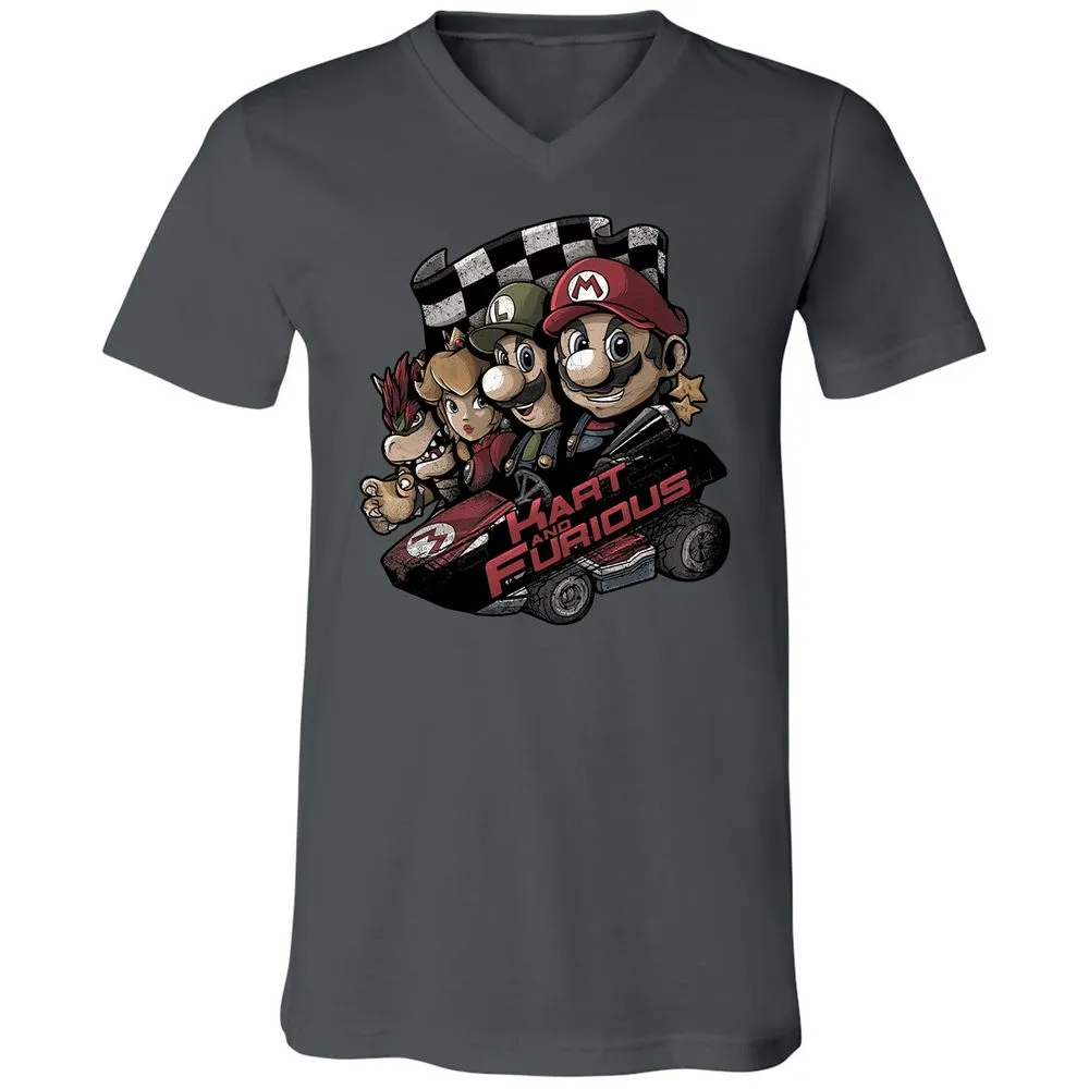 Unisex V-Neck T-Shirt - 6JBP9TWU - Asphalt - 12