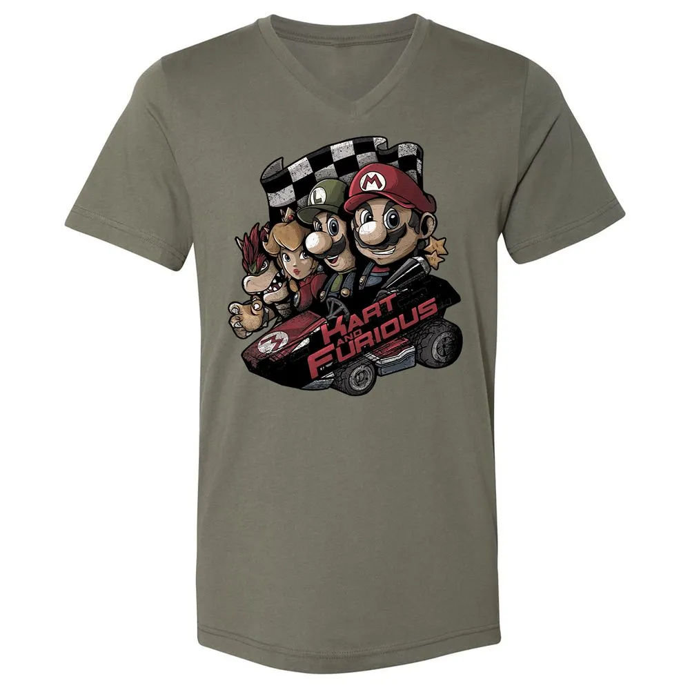 Unisex V-Neck T-Shirt - 6JBP9TWU - Military Green - 10