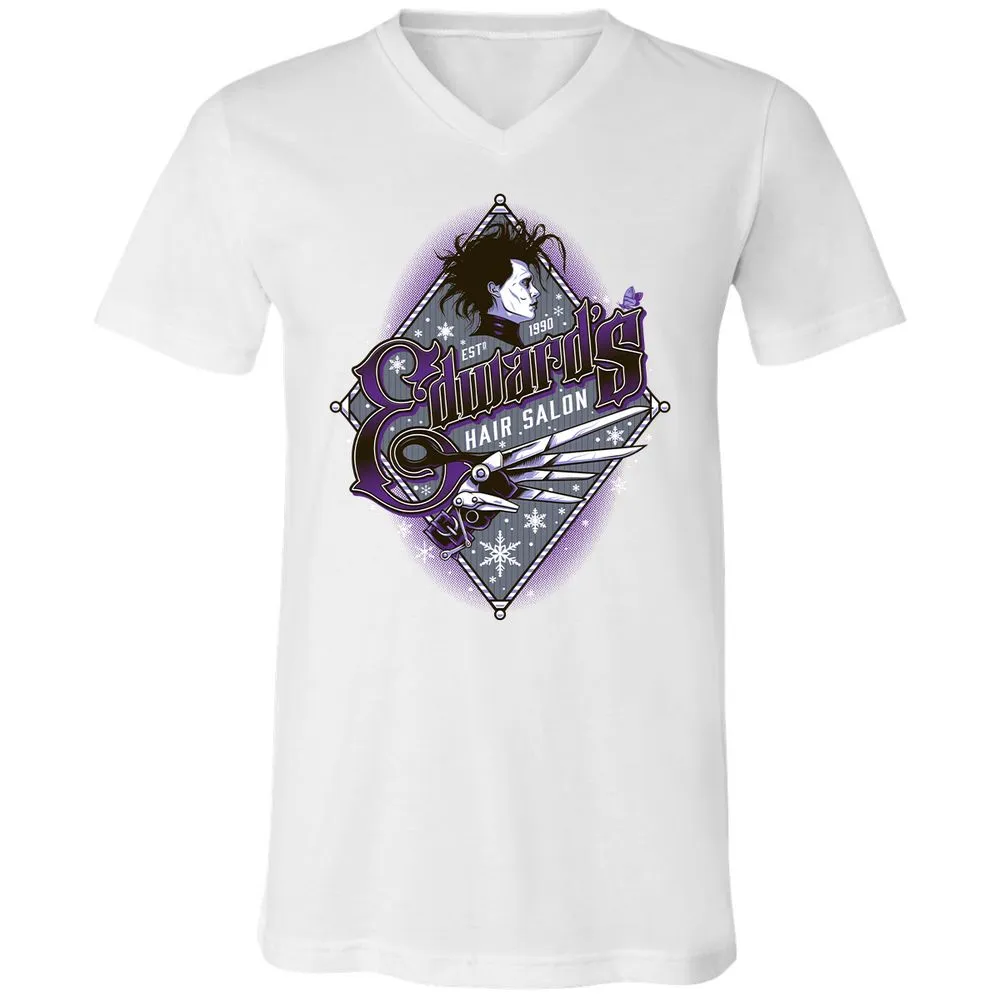 Unisex V-Neck T-Shirt - EXBDHJKM - White - 5