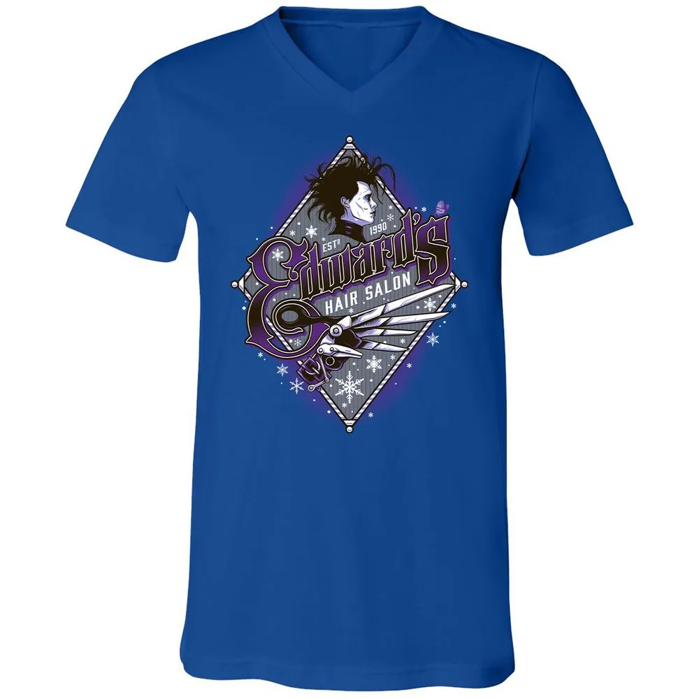 Unisex V-Neck T-Shirt - EXBDHJKM - True Royal - 4