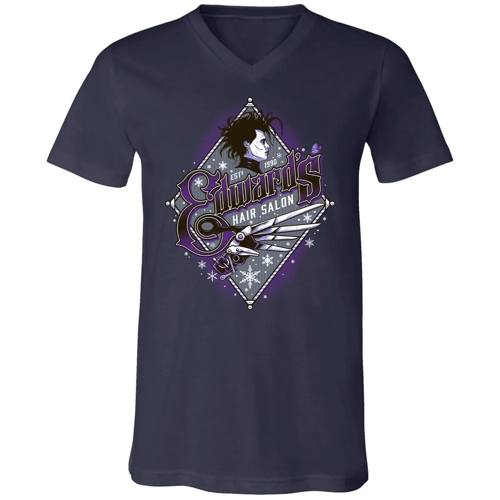 Unisex V-Neck T-Shirt - EXBDHJKM - Navy - 2
