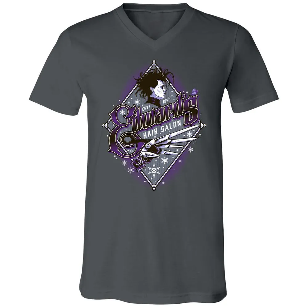 Unisex V-Neck T-Shirt - EXBDHJKM - Asphalt - 12