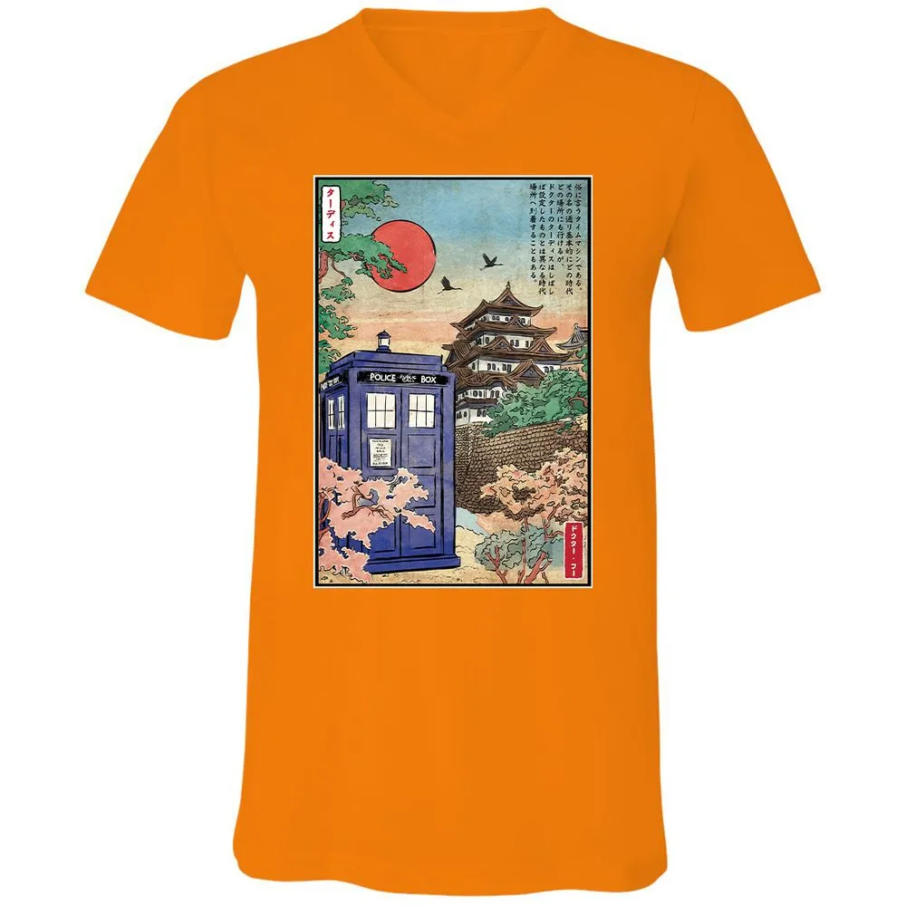 Unisex V-Neck T-Shirt - BHCUCQKV - Orange - 11