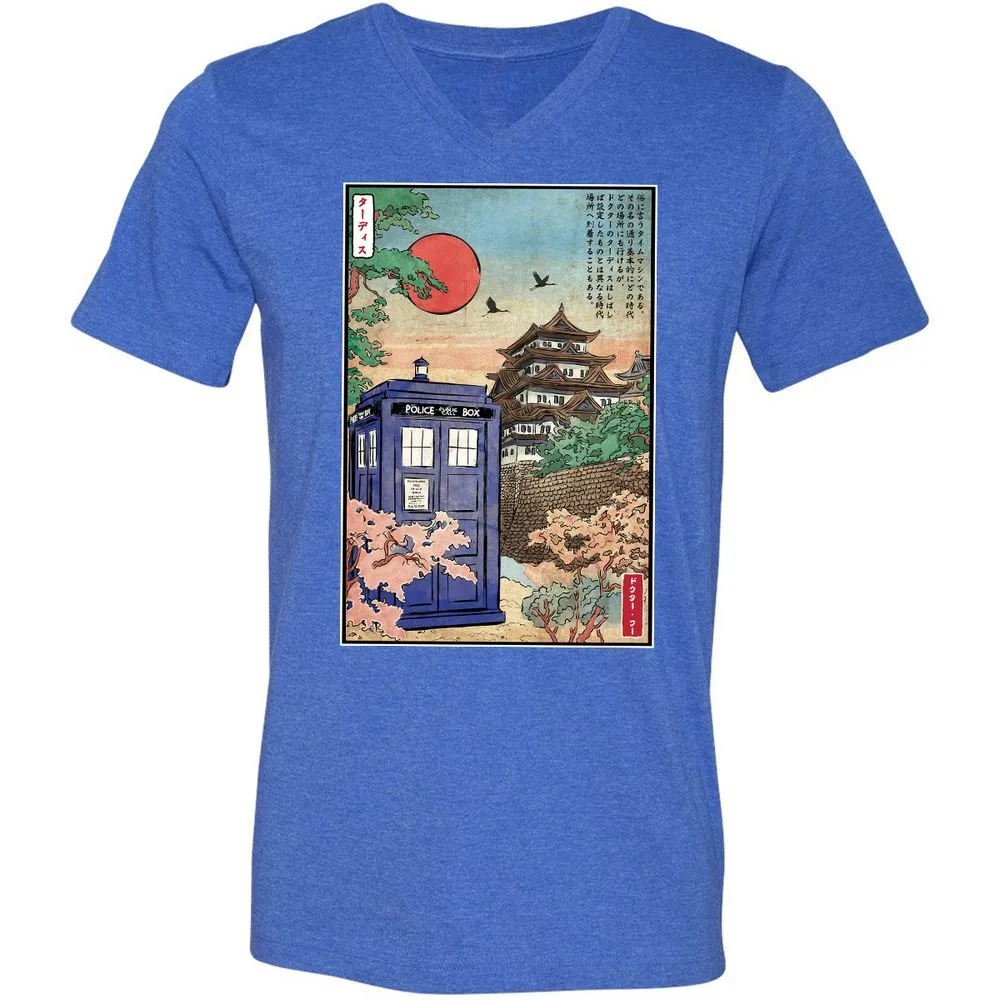 Unisex V-Neck T-Shirt - BHCUCQKV - Heather True Royal - 14