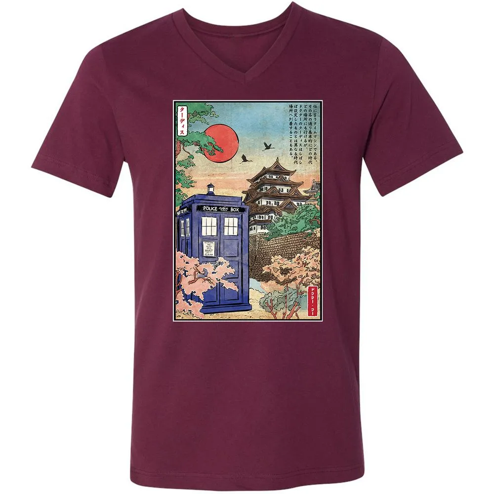 Unisex V-Neck T-Shirt - BHCUCQKV - Maroon - 6