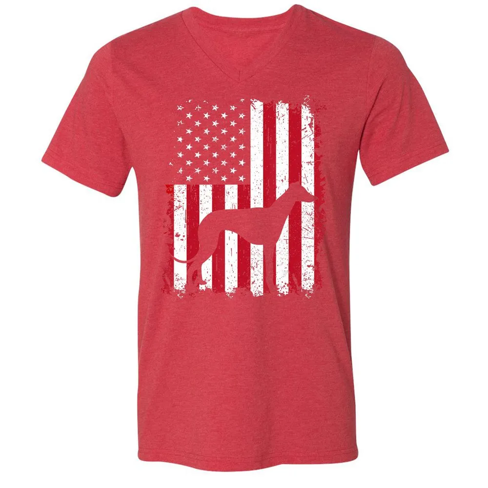 Unisex V-Neck T-Shirt - 1UV9HNRV - Heather Red - 16