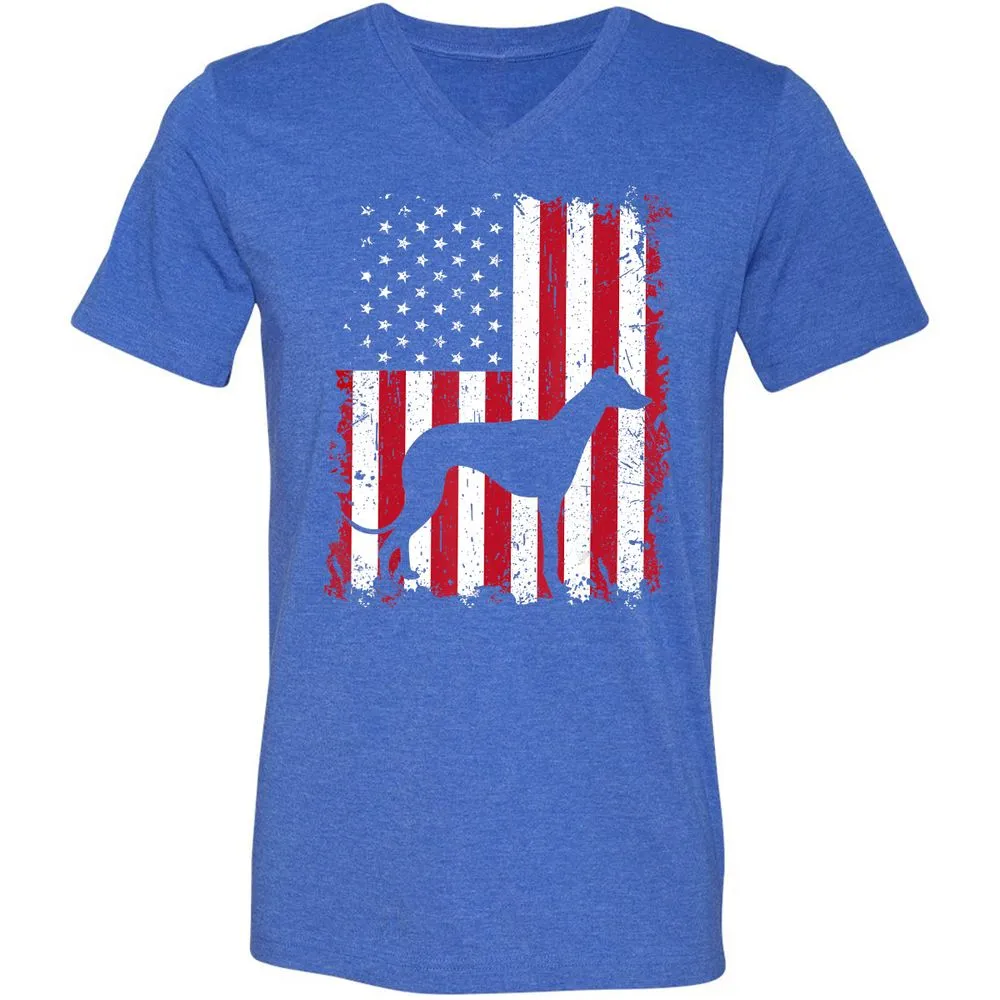 Unisex V-Neck T-Shirt - 1UV9HNRV - Heather True Royal - 14
