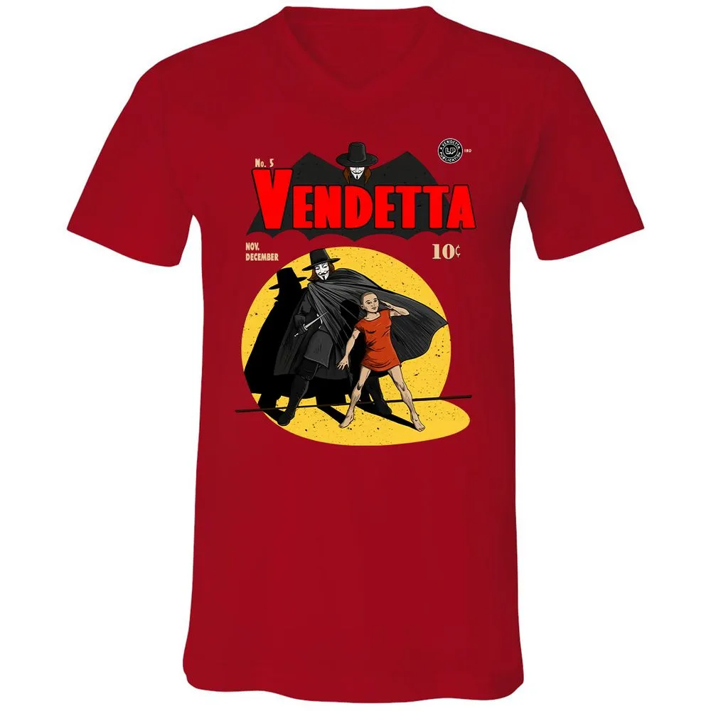 Unisex V-Neck T-Shirt - Q3BPE3W5 - Red - 3