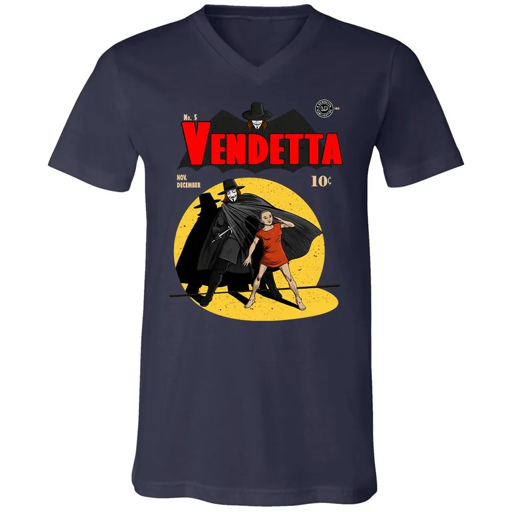 Unisex V-Neck T-Shirt - Q3BPE3W5 - Navy - 2