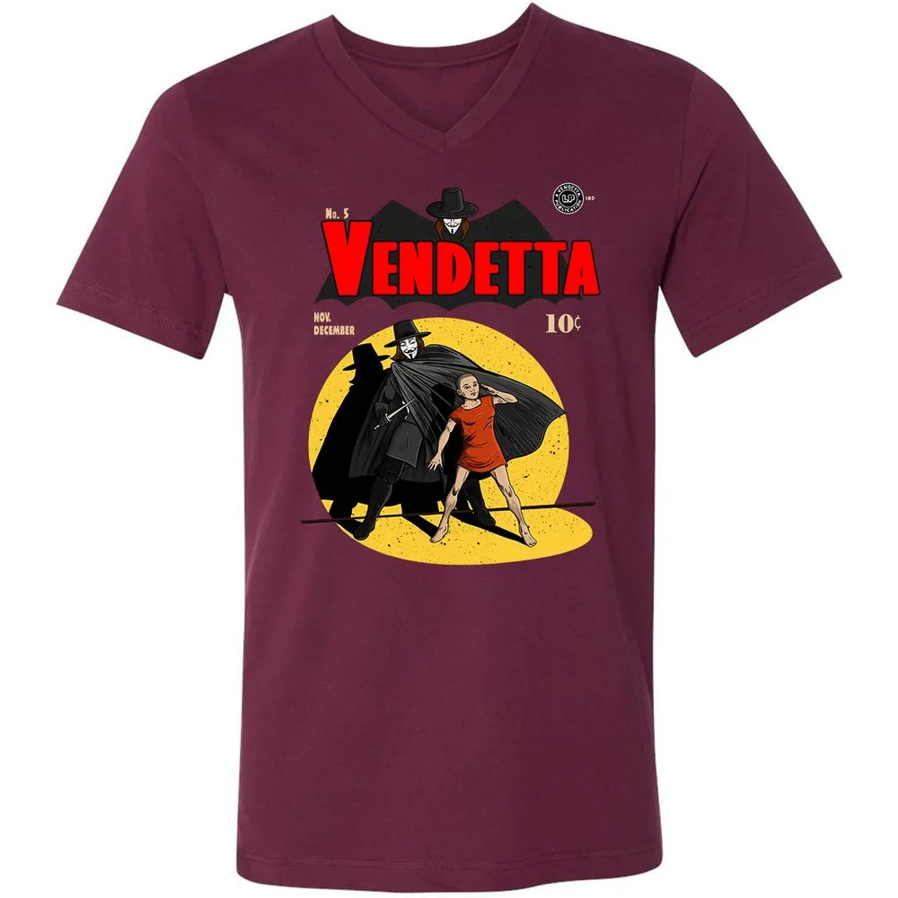 Unisex V-Neck T-Shirt - Q3BPE3W5 - Maroon - 6