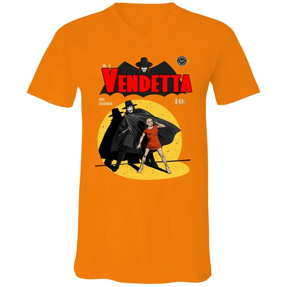 Unisex V-Neck T-Shirt - Q3BPE3W5 - Orange - 11