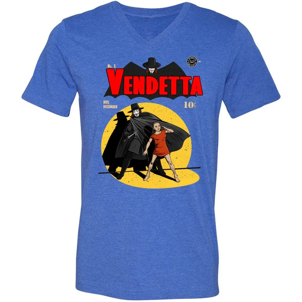 Unisex V-Neck T-Shirt - Q3BPE3W5 - Heather True Royal - 14