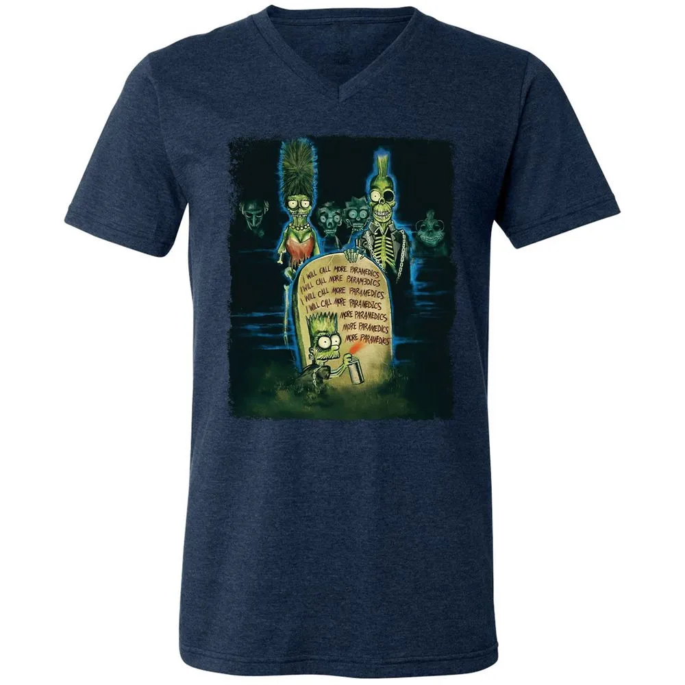 Unisex V-Neck T-Shirt - MHVZ2E15 - Heather Navy - 15