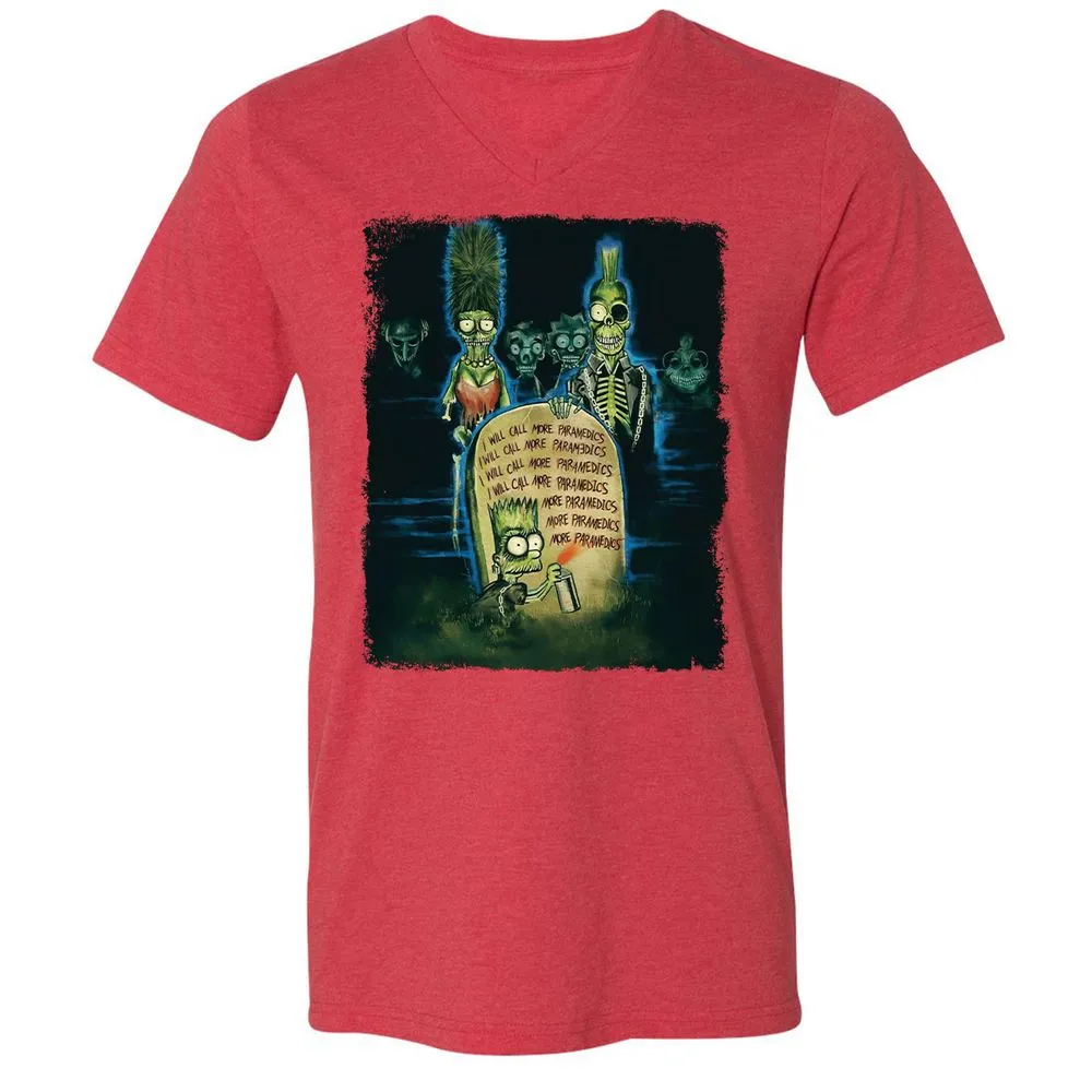 Unisex V-Neck T-Shirt - MHVZ2E15 - Heather Red - 16