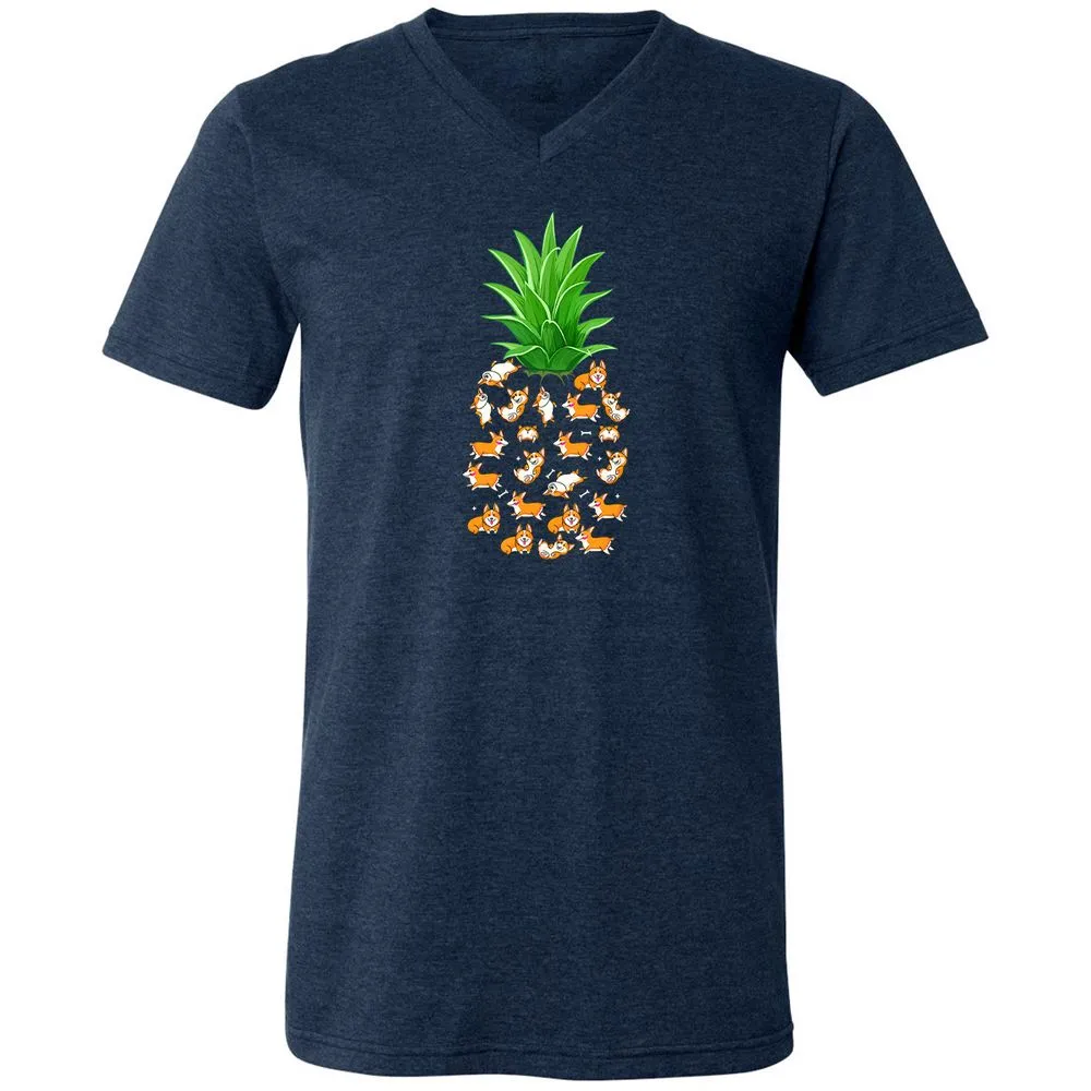 Unisex V-Neck T-Shirt - BYURW39F - Heather Navy - 15