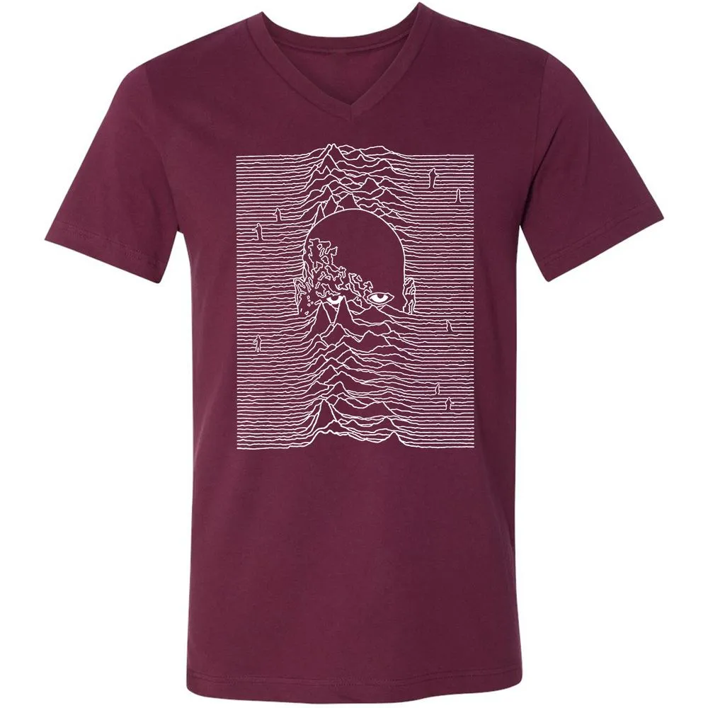 Unisex V-Neck T-Shirt - K6BHUPZK - Maroon - 6