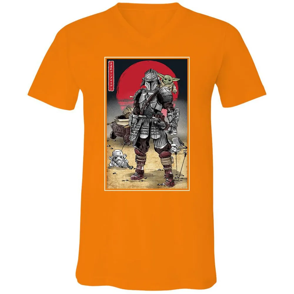Unisex V-Neck T-Shirt - KEJKCCFN - Orange - 11