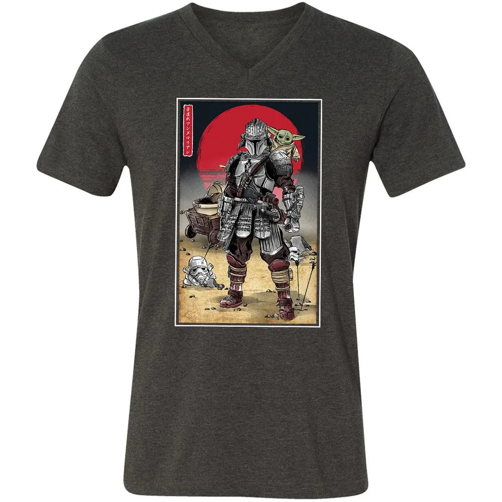 Unisex V-Neck T-Shirt - KEJKCCFN - Dark Grey Heather - 8