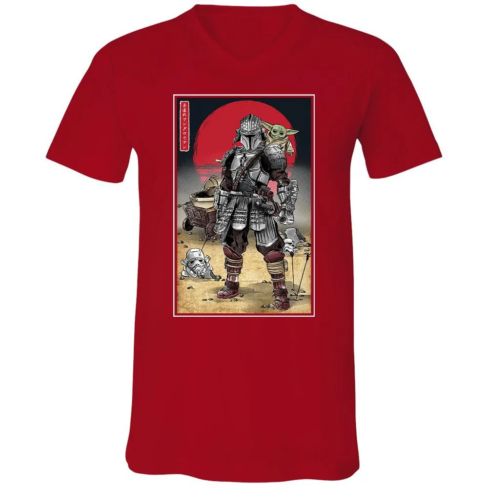 Unisex V-Neck T-Shirt - KEJKCCFN - Red - 3