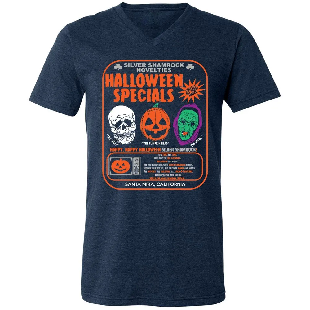 Unisex V-Neck T-Shirt - QNWA1567 - Heather Navy - 15