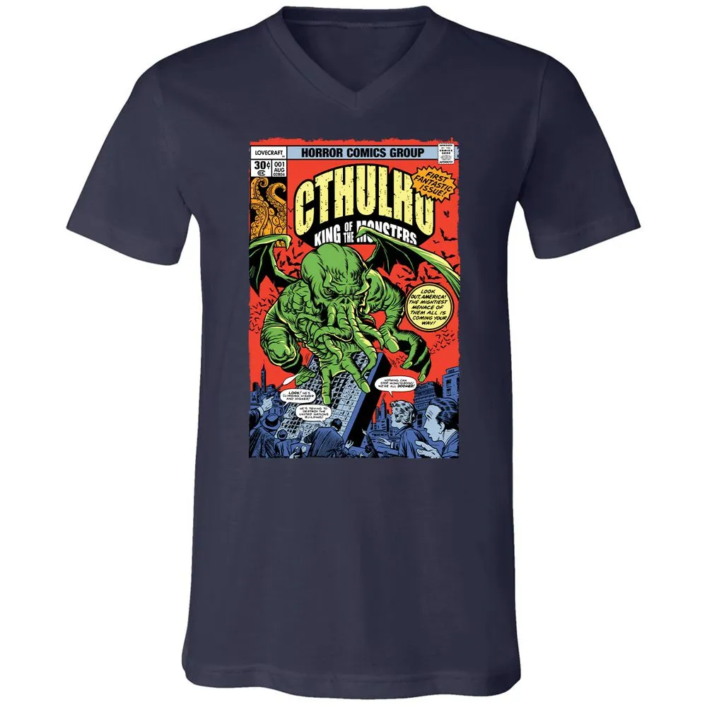 Unisex V-Neck T-Shirt - XKZ1X9TJ - Navy - 2