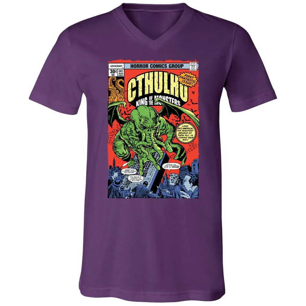 Unisex V-Neck T-Shirt - XKZ1X9TJ - Team Purple - 9