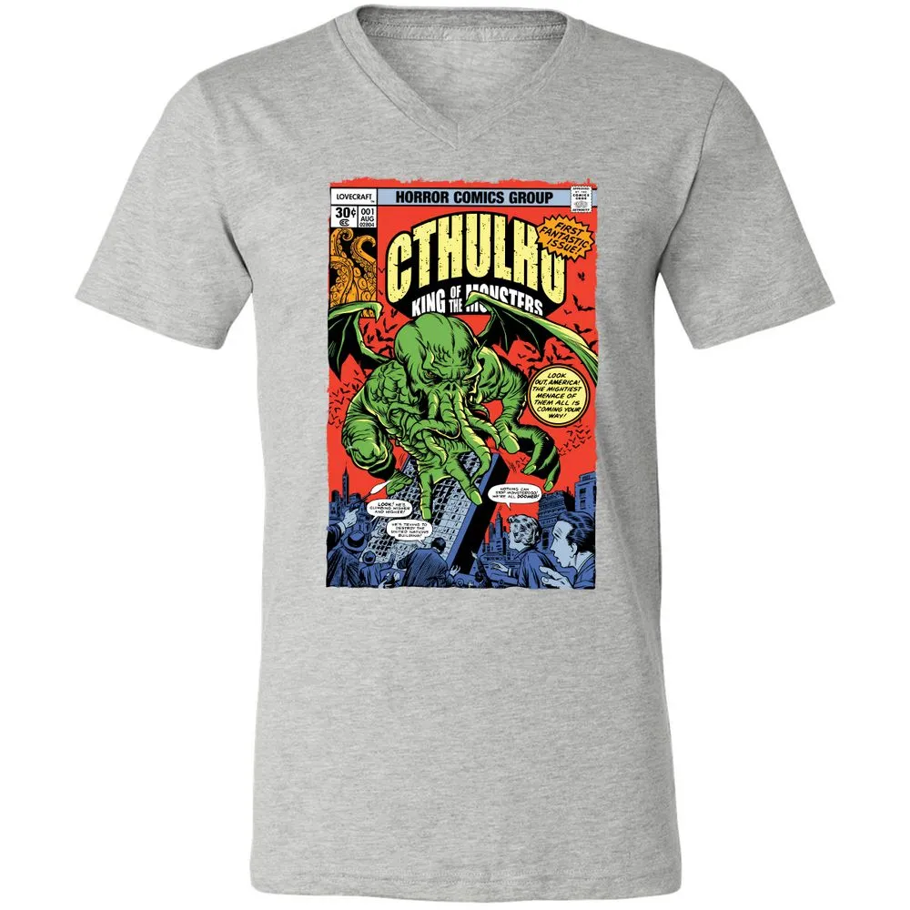 Unisex V-Neck T-Shirt - XKZ1X9TJ - Athletic Heather - 7