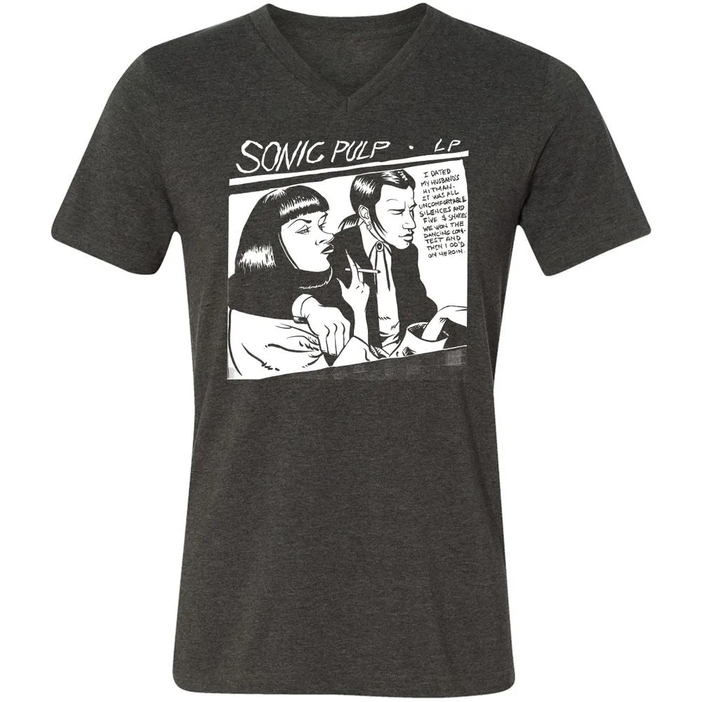 Unisex V-Neck T-Shirt - VZ8TQNLR - Dark Grey Heather - 8