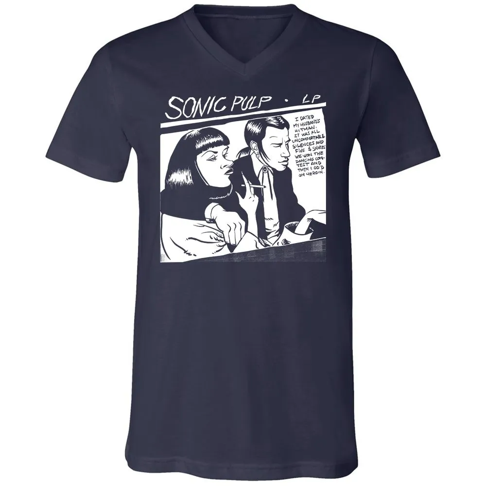 Unisex V-Neck T-Shirt - VZ8TQNLR - Navy - 2