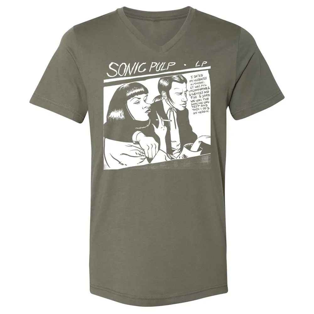 Unisex V-Neck T-Shirt - VZ8TQNLR - Military Green - 10