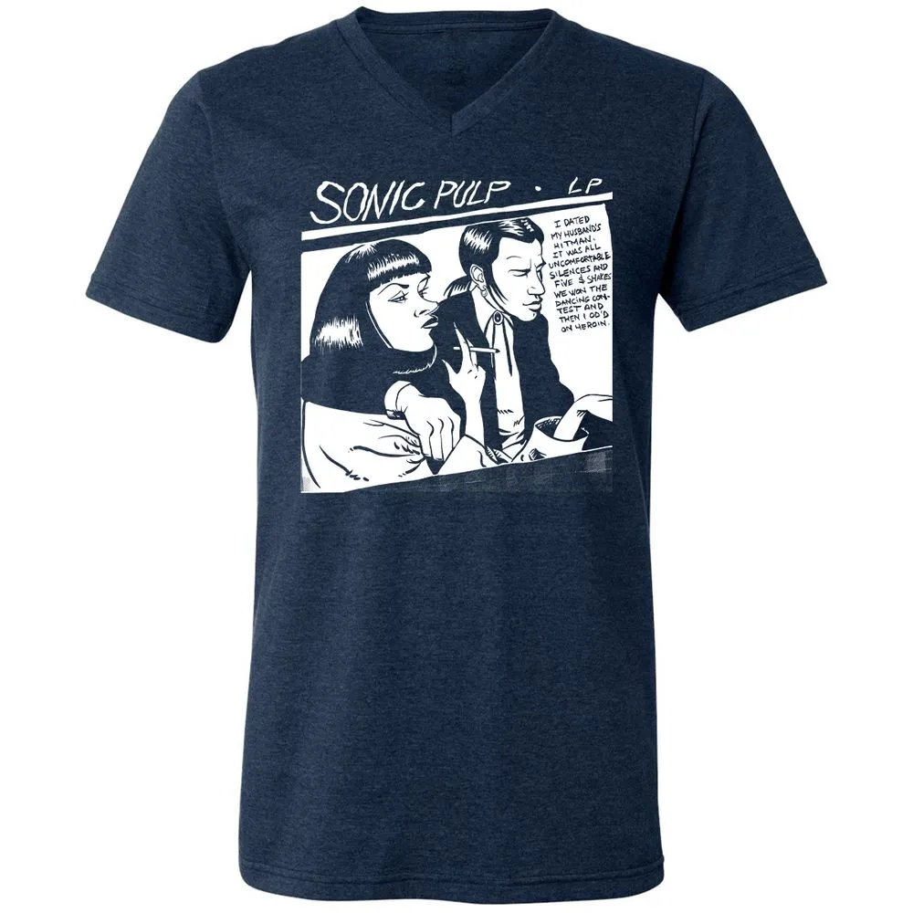 Unisex V-Neck T-Shirt - VZ8TQNLR - Heather Navy - 15