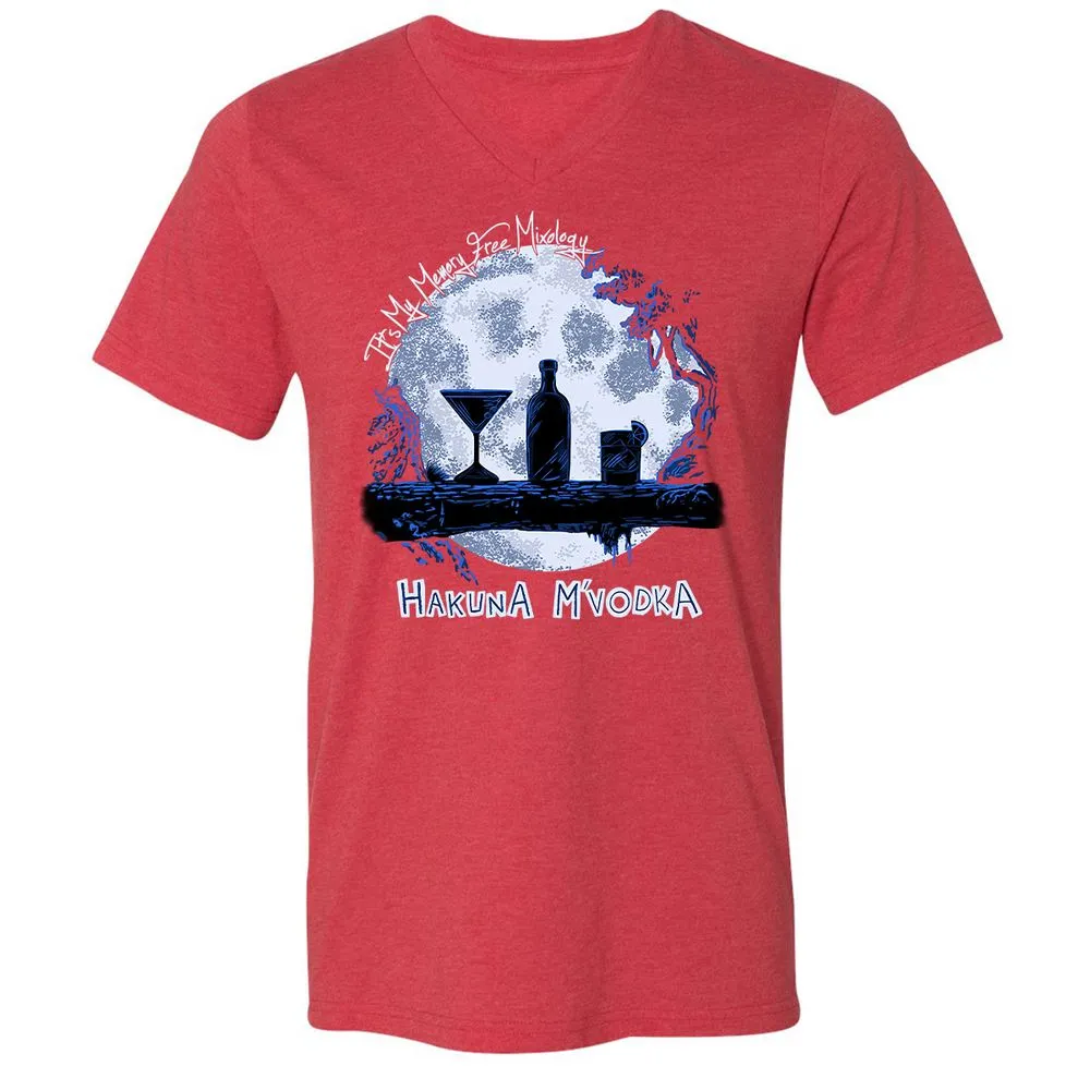 Unisex V-Neck T-Shirt - TXNGVC89 - Heather Red - 16
