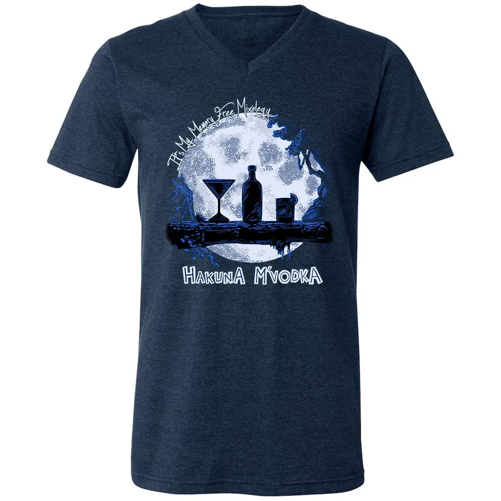Unisex V-Neck T-Shirt - TXNGVC89 - Heather Navy - 15