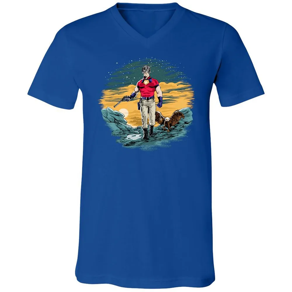 Unisex V-Neck T-Shirt - EGTFR1WN - True Royal - 4
