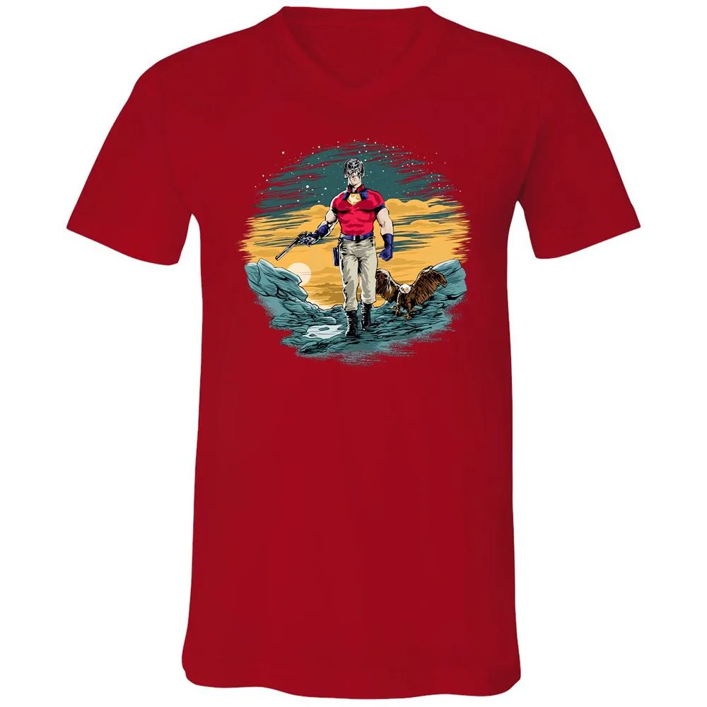 Unisex V-Neck T-Shirt - EGTFR1WN - Red - 3