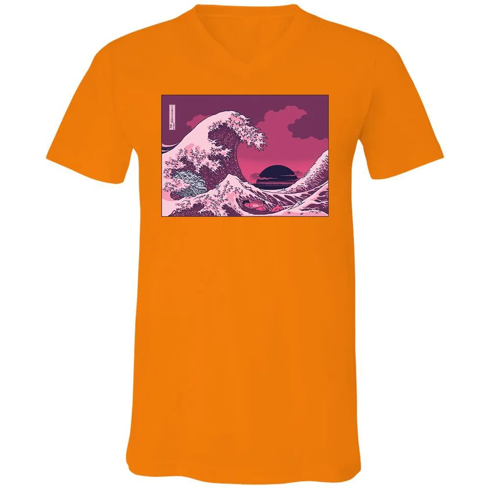 Unisex V-Neck T-Shirt - X3K16NQX - Orange - 11
