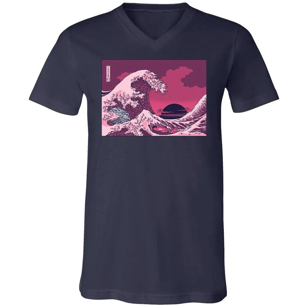 Unisex V-Neck T-Shirt - X3K16NQX - Navy - 2