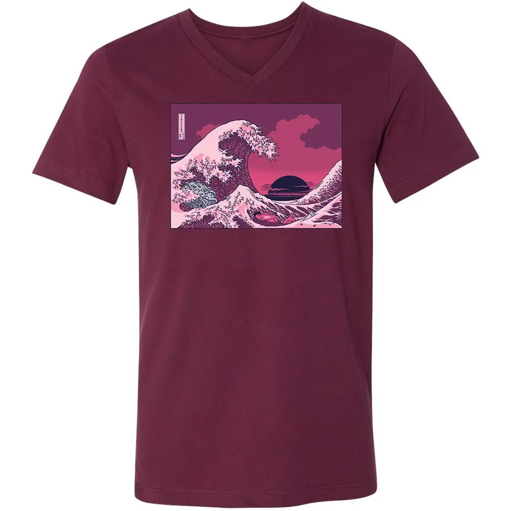 Unisex V-Neck T-Shirt - X3K16NQX - Maroon - 6