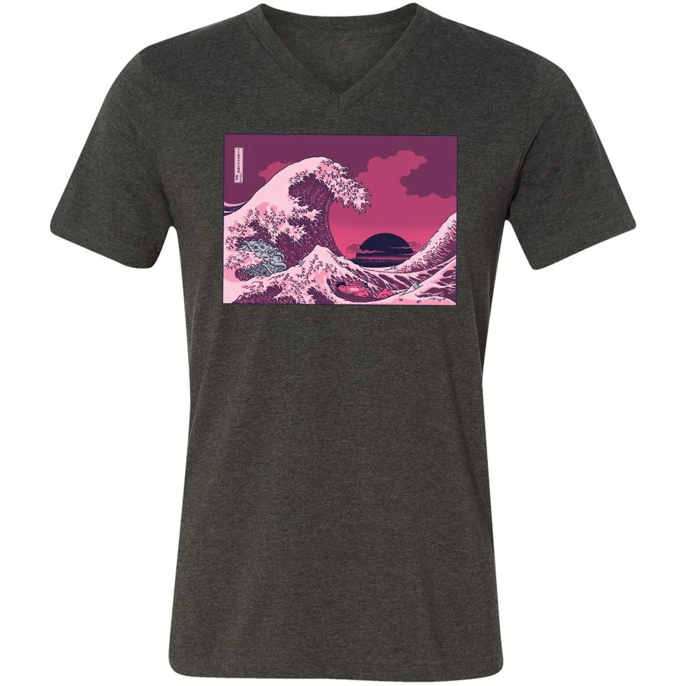 Unisex V-Neck T-Shirt - X3K16NQX - Dark Grey Heather - 8