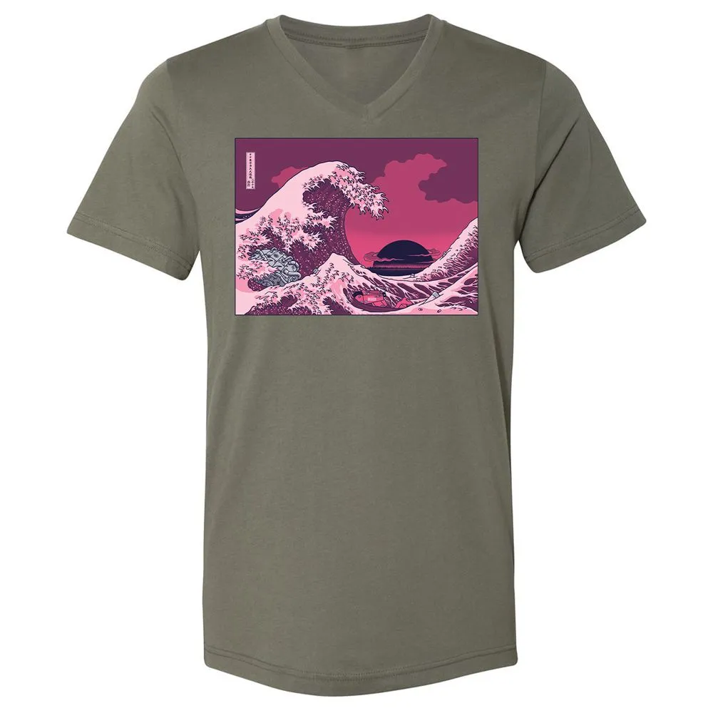 Unisex V-Neck T-Shirt - X3K16NQX - Military Green - 10