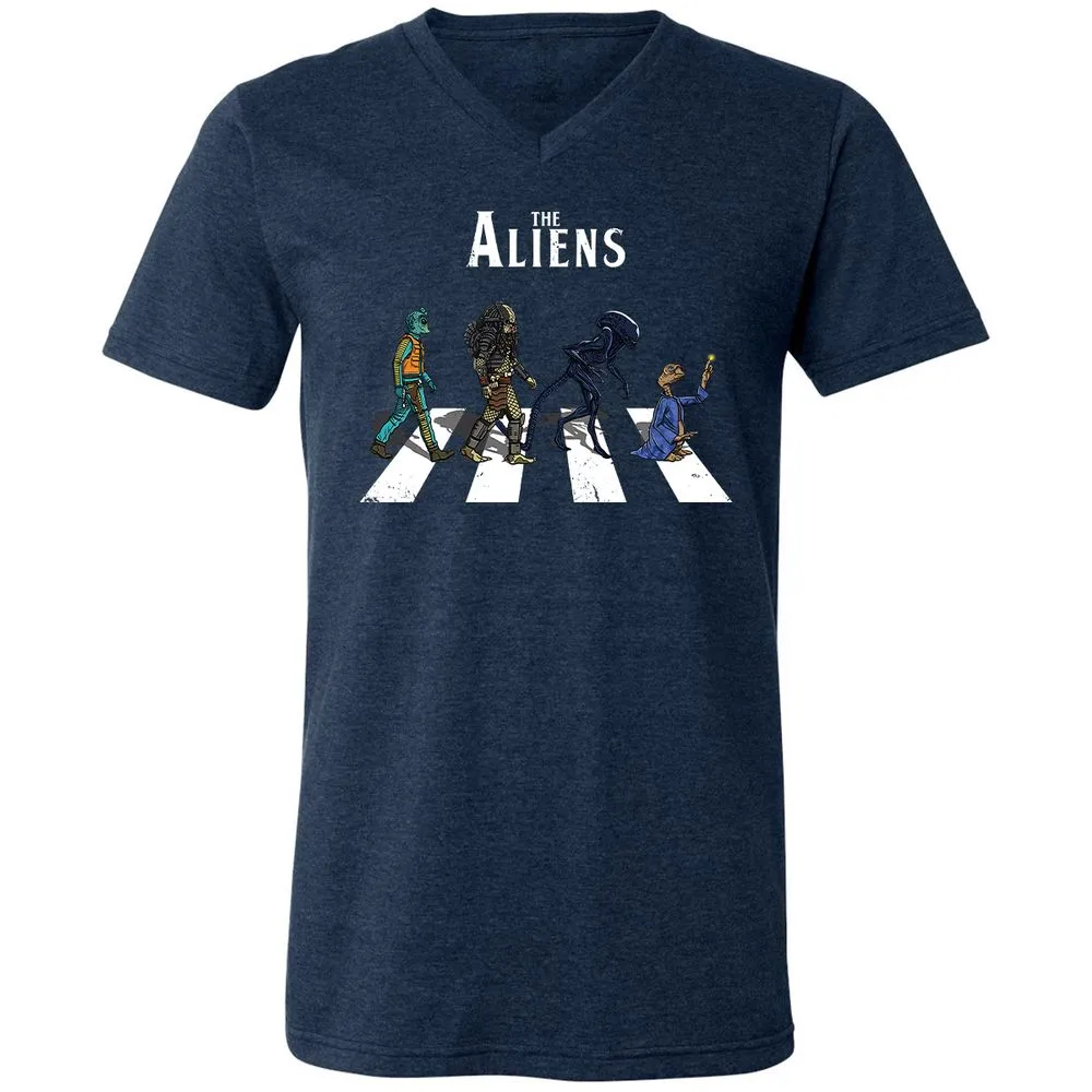 Unisex V-Neck T-Shirt - A22VMUFS - Heather Navy - 15