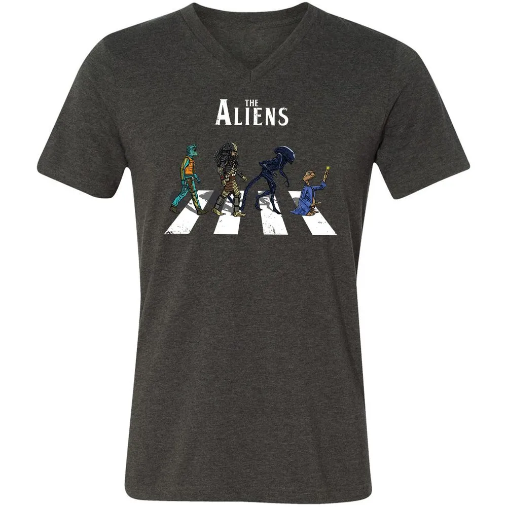 Unisex V-Neck T-Shirt - A22VMUFS - Dark Grey Heather - 8