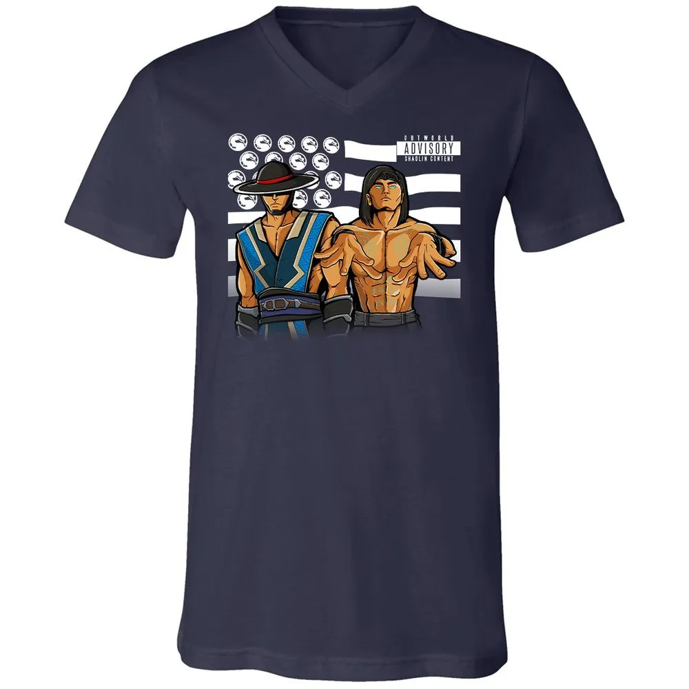 Unisex V-Neck T-Shirt - HZHQRXWW - Navy - 2