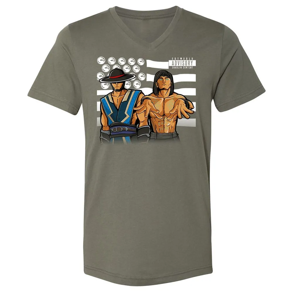 Unisex V-Neck T-Shirt - HZHQRXWW - Military Green - 10